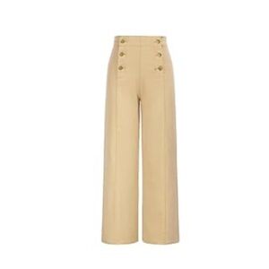 High waisted wide leg denim khaki